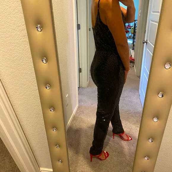 Boutique Black Sequin jumpsuit NWT - Picture 2 of 3